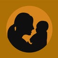Happy mother with her baby silhouette avatar
