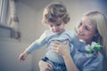 Happy mother and her little boy. Royalty Free Stock Photo