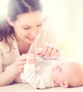 Happy mother and her newborn baby Royalty Free Stock Photo