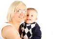 Happy mother holding adorable child baby boy Royalty Free Stock Photo
