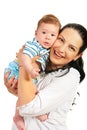 Happy mother holding baby boy Royalty Free Stock Photo