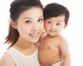 Happy mother holding smiling child baby Royalty Free Stock Photo