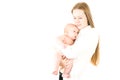 Happy mother holding a young baby girl Royalty Free Stock Photo