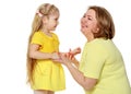 A happy mother hugs her beloved daughter. Royalty Free Stock Photo