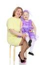 A happy mother hugs her beloved daughter. Royalty Free Stock Photo