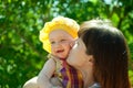 Happy mother kissing baby Royalty Free Stock Photo