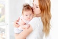 Mother kissing baby Royalty Free Stock Photo