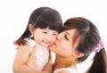 Happy Mother kissing her daughter Royalty Free Stock Photo