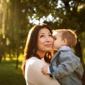 Mum and son in the park Royalty Free Stock Photo