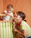 Happy mother plays with baby Royalty Free Stock Photo