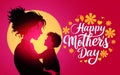 The Beautiful happy mothers day for woman and child love Silhouette, Happy Mother\'s Day.