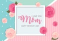 Happy Mother s Day Background with Flowers. Vector Illustration