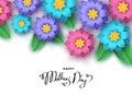 Happy mother`s day banner template with abstract paper cut flow Royalty Free Stock Photo