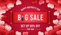 Happy mothers day big sale red banner background vector illustration Royalty Free Stock Photo