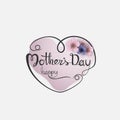 Happy Mother`s Day Calligraphy Background with Heart Shape .Happy Mother`s Day Typographical Design Elements.Flat vector