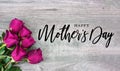 Happy Mother`s Day Calligraphy with Pink Roses Royalty Free Stock Photo