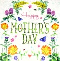 Happy Mother`s Day card with flowers Royalty Free Stock Photo