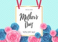 Happy Mother`s day Card layout design with Flowers background Royalty Free Stock Photo