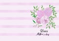 Happy Mother`s Day Card. Watercolor floral bouquet with Mother`s day wishes. Printable card. Digital mother day greeting card.