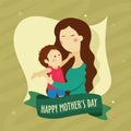 Happy Mother`s Day celebration concept with cute mother cuddling Royalty Free Stock Photo