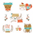 Happy Mothers Day celebration with typographic collection.