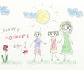 Happy mother's day - children drawing