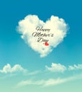 Happy Mother's Day cloud background. Royalty Free Stock Photo