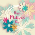 Happy Mother's Day. Colorful Pastel Floral Greeting card. International Women's Day. Royalty Free Stock Photo