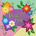 Happy Mother`s Day concept. Colorful greeting card with flowers.