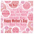 Happy Mother`s day in different languages Royalty Free Stock Photo