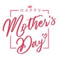 Happy Mother`s Day elegant lettering greeting card