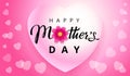 Happy Mother`s Day elegant text, hearts flying