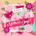 Mother`s Day greeting blossom floral decoration card Royalty Free Stock Photo