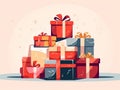 Happy Mother\'s Day with Gleaming Gift Boxes, generative AI