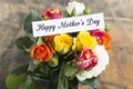 Happy Mother`s Day, Greeting Card, with Bouquet of Multicolore