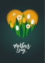 Happy mother s day - greeting card with colorful tulips Royalty Free Stock Photo
