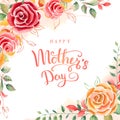 Happy mother`s day. Greeting card with mother`s day. Floral background. Vector illustration. Royalty Free Stock Photo