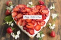 Happy Mother`s Day, Greeting Card, with Heart Cheesecake with