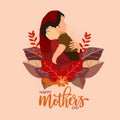 Happy Mother`s day greeting card. The illustration can be used in the newsletter, brochures, postcards, tickets, advertisements,