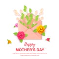 Happy motherÃ¢â¬â¢s day greeting card isolated on white. Design for banners, newsletters, sale flyers