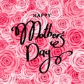 Happy mother`s day greeting card with pink flowers. Royalty Free Stock Photo