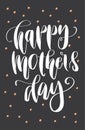 Happy Mother`s Day greeting card vector illustration. Hand lettering calligraphy holiday background in floral frame