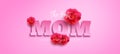 Happy Mother\'s Day greeting vector design. The best mom text with rose and camellia flower elements Royalty Free Stock Photo