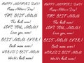 Happy mother`s day handlettering set. Black on white. White on dark red.