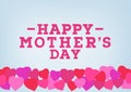 Happy Mother's day inscription on blurred soft background. Celebration greeting card design template.