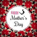 Happy mother`s day layout design with frame, background with flowers. Vector illustration.