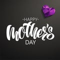 Happy Mother`s Day lettering on black background Royalty Free Stock Photo