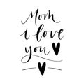 Happy mother`s day. Lettering composition with floral doodle elements. Royalty Free Stock Photo