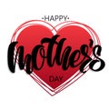 Happy Mother`s Day lettering on heart vector Royalty Free Stock Photo