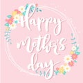 Happy mother's day light pink floral card.